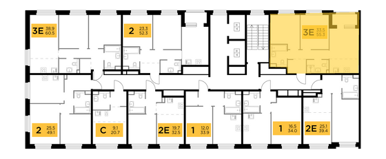 Продажа 3-комнатной квартиры 55,3 м², 2/20 этаж