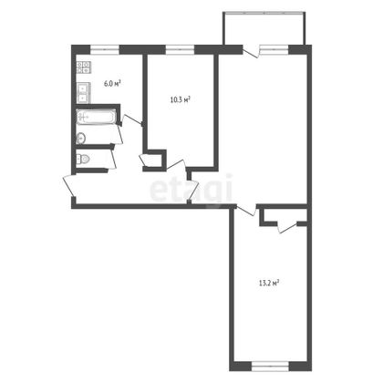 Продажа 3-комнатной квартиры 58,1 м², 4/5 этаж