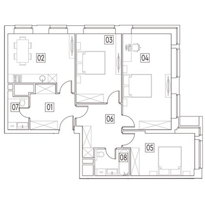 Продажа 2-комнатной квартиры 61 м², 20/29 этаж