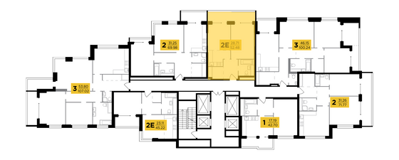 Продажа 2-комнатной квартиры 52,5 м², 3/29 этаж