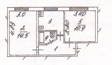 Продажа 2-комнатной квартиры 40 м², 1/5 этаж