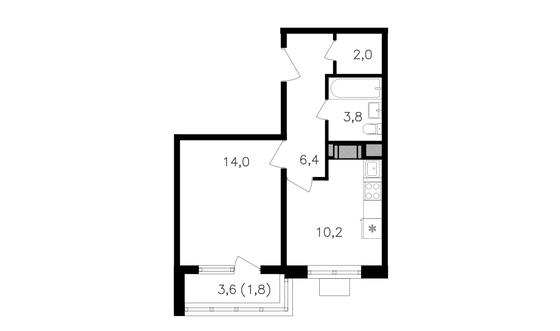 Продажа 1-комнатной квартиры 38,2 м², 25/27 этаж