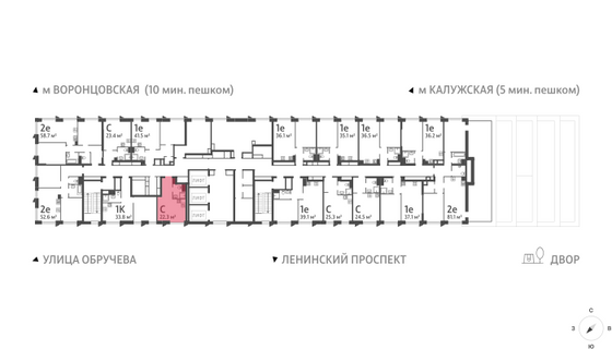 Продажа квартиры-студии 22,3 м², 30/58 этаж