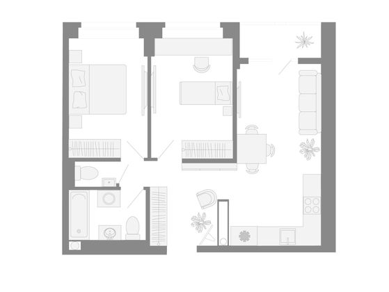 Продажа 3-комнатной квартиры 58 м², 22/26 этаж