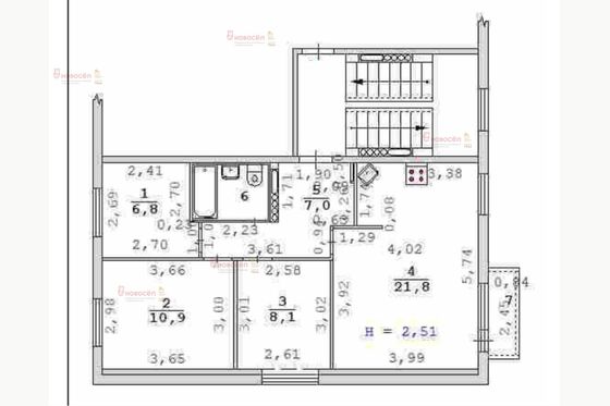 Продажа 3-комнатной квартиры 57,8 м², 4/5 этаж