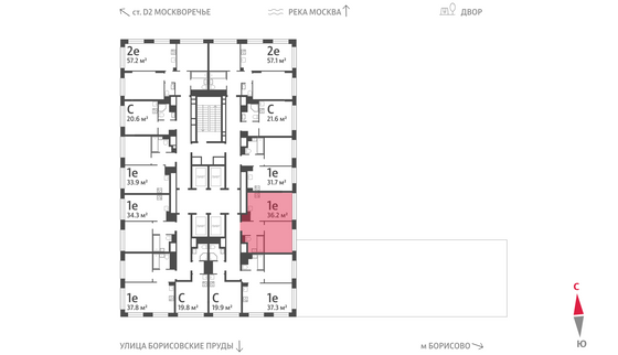 Продажа 1-комнатной квартиры 36,2 м², 19/30 этаж