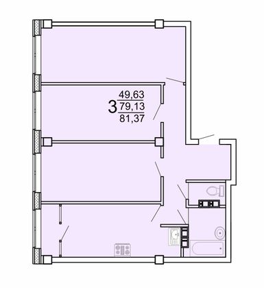 83,4 м², 3-комн. квартира, 20/25 этаж