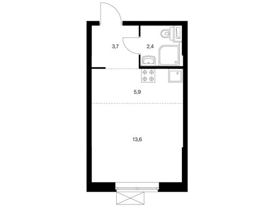 Продажа квартиры-студии 25,6 м², 32/33 этаж