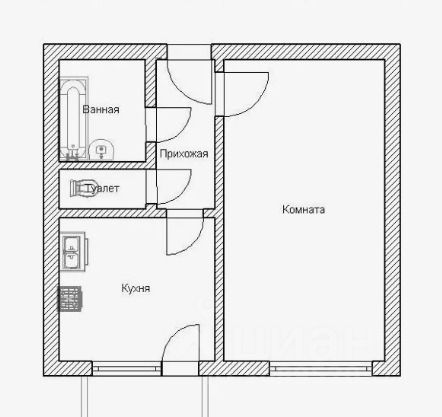 Продажа 1-комнатной квартиры 32,7 м², 2/5 этаж