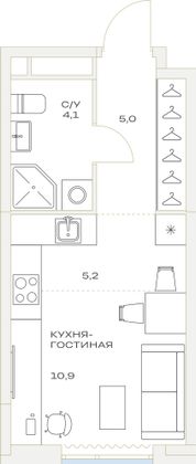 Продажа квартиры-студии 25,8 м², 12/23 этаж