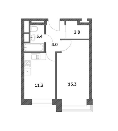 Продажа 1-комнатной квартиры 36,7 м², 10/19 этаж