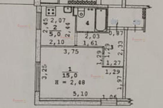 Продажа 1-комнатной квартиры 27 м², 1/5 этаж