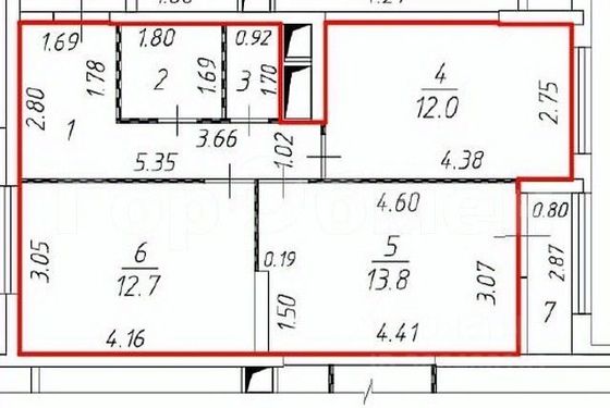 Продажа 2-комнатной квартиры 51,6 м², 14/25 этаж