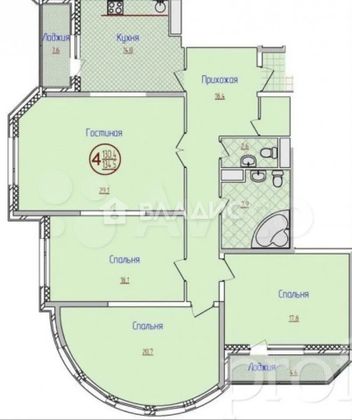 Продажа 4-комнатной квартиры 135,7 м², 11/23 этаж