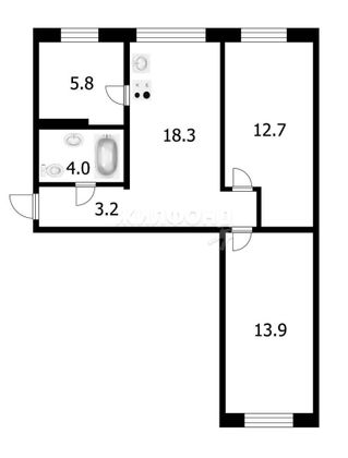 Продажа 3-комнатной квартиры 57,7 м², 1/4 этаж