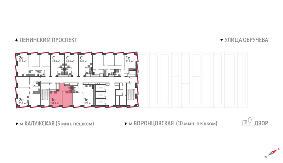 Продажа 1-комнатной квартиры 34,9 м², 40/58 этаж