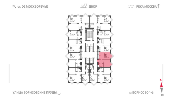 Продажа 1-комнатной квартиры 40 м², 29/30 этаж