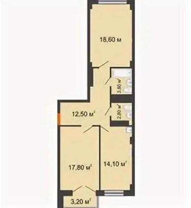 Продажа 2-комнатной квартиры 71 м², 2/24 этаж