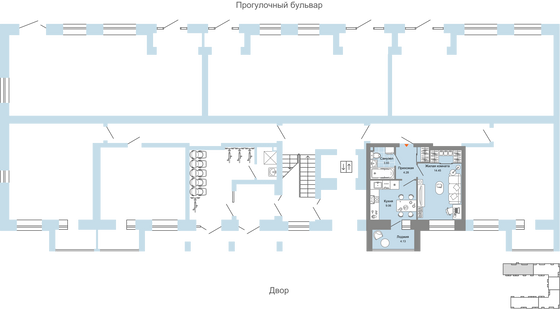 Продажа 1-комнатной квартиры 34 м², 1/7 этаж