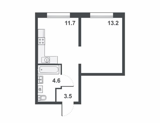 Продажа 1-комнатной квартиры 33 м², 3/16 этаж