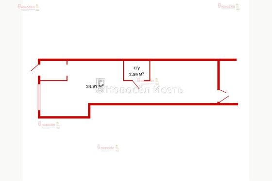 Продажа 1-комнатной квартиры 38 м², 1/13 этаж