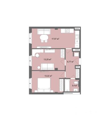 Продажа 2-комнатной квартиры 54,3 м², 5/8 этаж