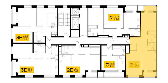 Продажа 2-комнатной квартиры 63,6 м², 10/12 этаж