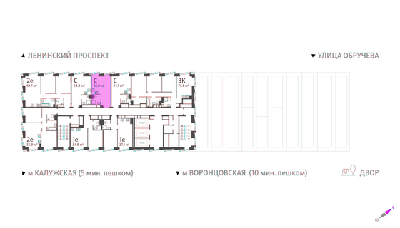 Продажа квартиры-студии 24,9 м², 38/58 этаж