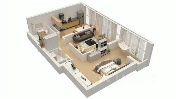 Продажа 2-комнатной квартиры 55,6 м², 2/16 этаж