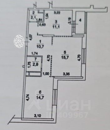Продажа 2-комнатной квартиры 59 м², 2/25 этаж
