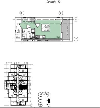 Продажа квартиры-студии 24,4 м², 9/14 этаж