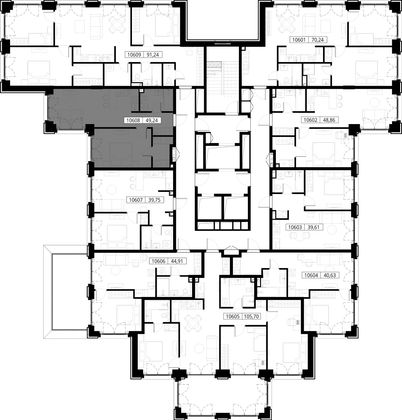 Продажа 1-комнатной квартиры 49,2 м², 6/15 этаж