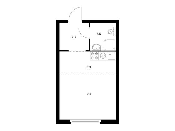 Продажа квартиры-студии 26,4 м², 24/32 этаж