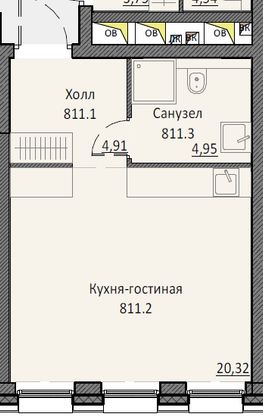 Продажа квартиры-студии 30,2 м², 3/16 этаж