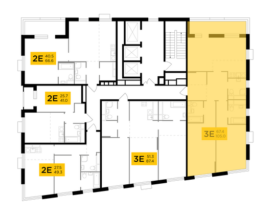 Продажа 3-комнатной квартиры 105 м², 25/26 этаж