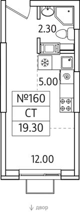 19,3 м², студия, 15/25 этаж