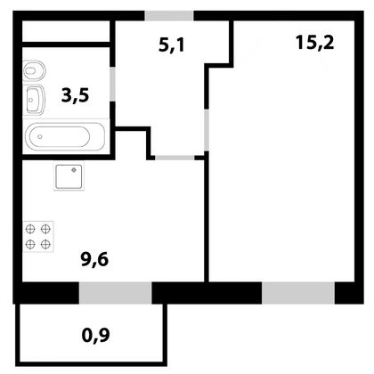 Продажа 1-комнатной квартиры 34,3 м², 17/25 этаж