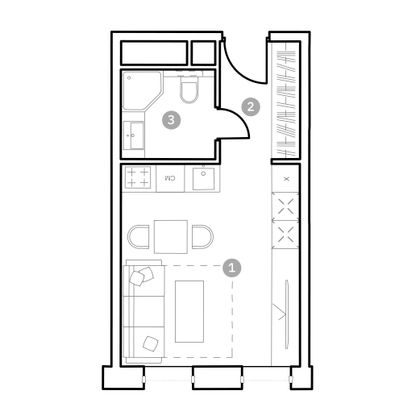 Продажа квартиры-студии 24,5 м², 5/20 этаж