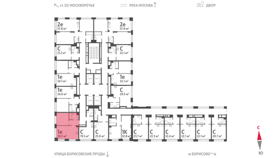 Продажа 1-комнатной квартиры 38,3 м², 3/30 этаж