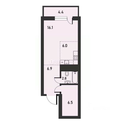 Продажа квартиры-студии 38,3 м², 23/28 этаж