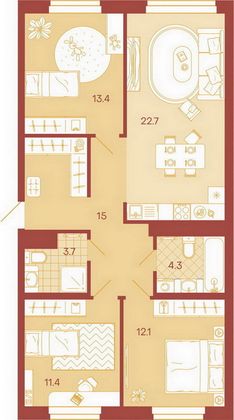 Продажа 3-комнатной квартиры 82,6 м², 17/18 этаж