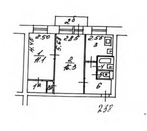 Продажа 2-комнатной квартиры 44 м², 6/9 этаж