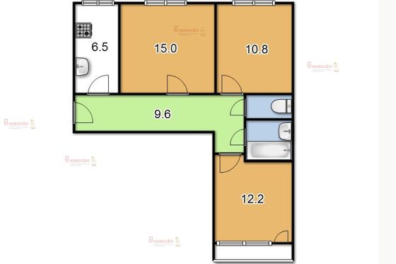 Продажа 3-комнатной квартиры 59 м², 2/9 этаж