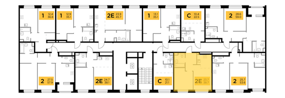 Продажа 2-комнатной квартиры 38,8 м², 3/17 этаж