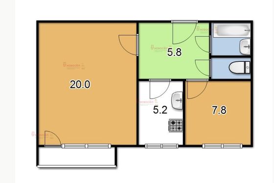 Продажа 2-комнатной квартиры 43 м², 1/9 этаж