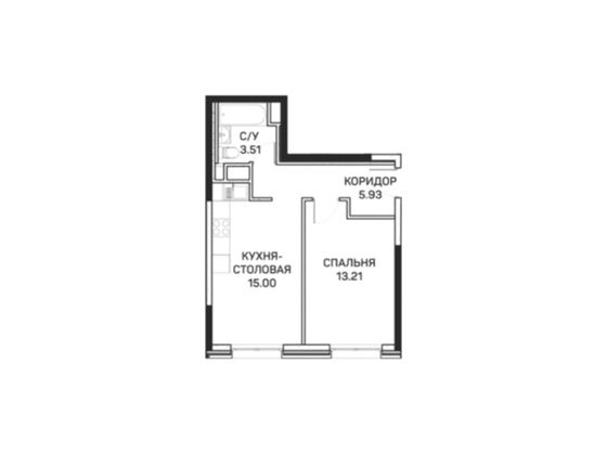 37,7 м², 1-комн. квартира, 4/8 этаж