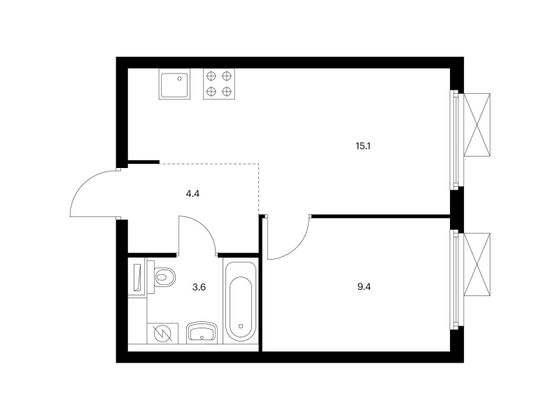 Продажа 1-комнатной квартиры 32,5 м², 21/33 этаж