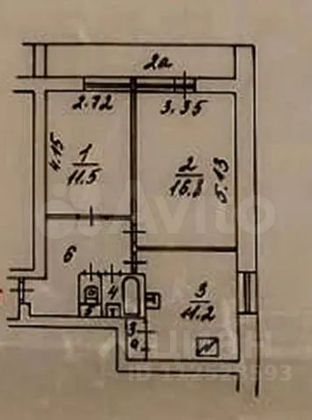 Продажа 2-комнатной квартиры 51 м², 3/16 этаж