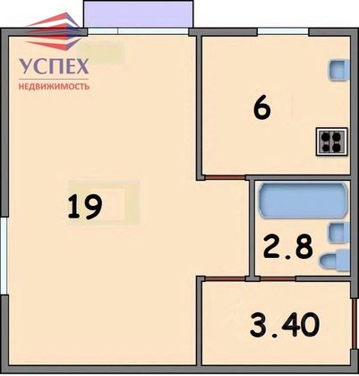 Продажа 1-комнатной квартиры 29,9 м², 5/5 этаж