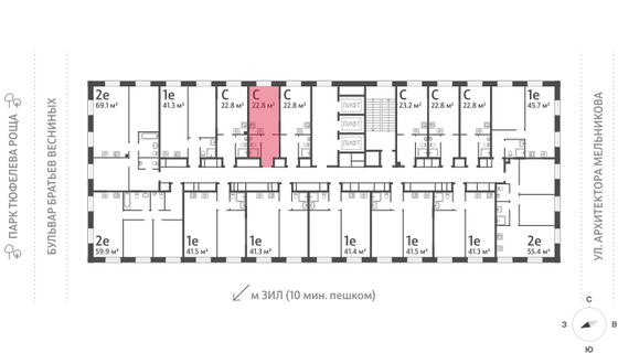 Продажа квартиры-студии 22,8 м², 26/28 этаж